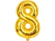 Foil Balloon Number 8 for Birthday Party 66cm, Gold