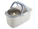 Rotating floor mop with 360° telescopic handle, spin bucket, microfiber pad, ecru