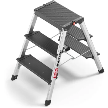 Hailo Master D70 Double-Sided Folding Step Stool, 2x3 Steps