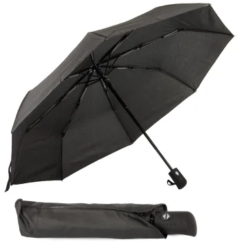Automatic Folding Umbrella Black Unisex