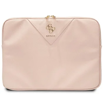 Guess 14" Laptop Sleeve ZIP Leather Triangle, Pink
