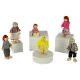 Wooden Doll Family Set for Dollhouses 6 Poseable Figures