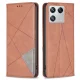 Xiaomi 13 Geometric Pattern Leather Stand Case Cover, Coffee