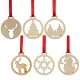 Ruhhy Wooden Christmas Tree Ornaments, 36 pcs, 5.5 cm