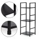 ModernHome Industrial 3-Tier Shelving Unit with Metal Frame, Black