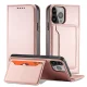 Magnet Card Case for iPhone 13 Pro Wallet Stand Cover Pink