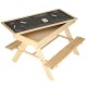 Koka Bērnu Dārza Sols Galds ar Zīmēšanas Tāfeli, 92x78x68 cm | Garden Children\'s Wooden Bench Table
