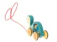 Wooden Kids Rattle Pull Along Toy with Rope Turtle