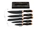 Kitchen Knife Set with Stand, 5 Knives, Black Marble