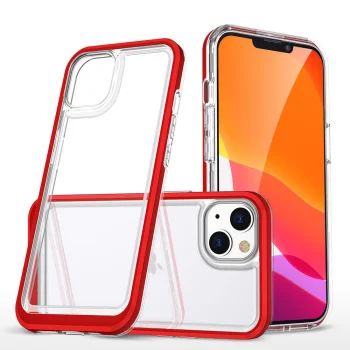 Skaidrus dėklas Hybrid Armor Clear 3in1 skirtas iPhone 14 Plus su raudonu rėmeliu