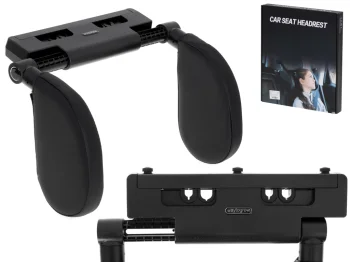 Adjustable Car Headrest Travel Pillow, Black
