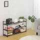 3-Tier Metal Shoe Rack for Entryway, Black