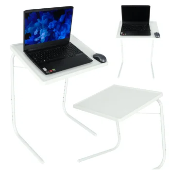 Foldable and Adjustable Laptop Table, 69 cm, White