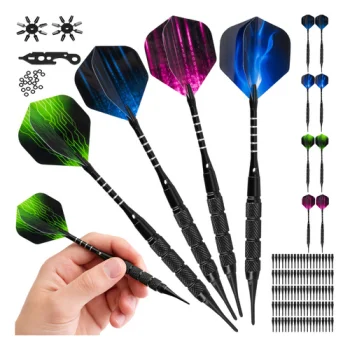 Trizand 00021629 Dart Set, 12 pcs + Accessories, Black