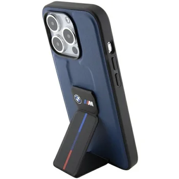 BMW iPhone 15 Pro Case M Grip Stand Bicolor, Navy Blue