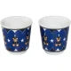 Bialetti MINI Express Joyful Memories Espresso Maker Set, Blue/Silver