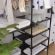 Ruhhy Clothes Rack with Shelves Black