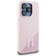 Karl Lagerfeld iPhone 15 Pro Max Case Silicone Shadow Metal Initial MagSafe, Pink