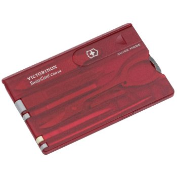 Victorinox SwissCard Classic Multi-Tool Card, Red Transparent