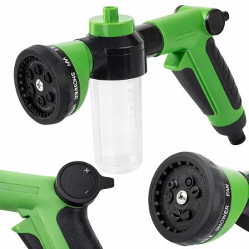 Garden Hose Spray Gun Nozzle with Soap Dispenser 9 Modes DIVO