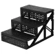 Three-Step Dog Stairs, Plastic / Plush, Grey