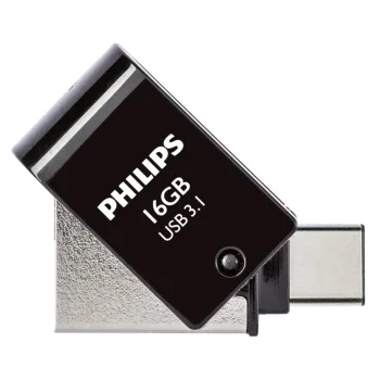Philips 2 in 1 OTG USB Flash Drive 16GB USB 3.1 / USB-C, Midnight Black