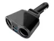Car Cigarette Lighter Splitter with 2 USB Ports, Black