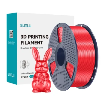 Sunlu PLA+ Silk 3D Printer Filament (Red)