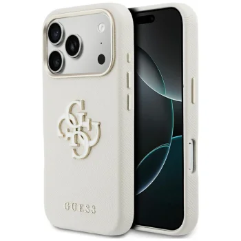 Guess FW Resin Logo Phone Case Cover iPhone 17 Pro Max - Beige