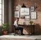 ModernHome Computer Desk 120x60 cm, Distressed Walnut