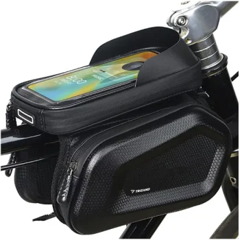Trizand Bike Frame Bag with Phone Case, Black