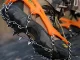 Ice Cleats for Shoes and Boots, Anti-Slip Traction Grips for Hiking, 36-40, Orange