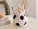 Football-Shaped Desk Organizer Pen Holder, 9 cm, Black