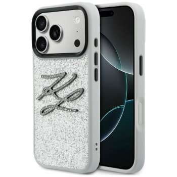 Karl Lagerfeld IML Glitter KL Diamond Logo Phone Case Cover iPhone 17 Pro - silver