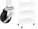 Metal Rolling Storage Cart, 3 Tiers, White