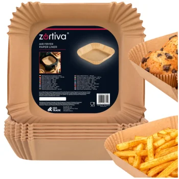 Zortiva Air Fryer Paper Liners 23x23 cm, 100 Pcs
