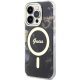 Guess iPhone 14 Pro Case Golden Marble MagSafe, Black