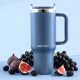 Berdsen Vacuum Thermos Tumbler with Straw 1180ml, Navy Blue