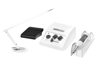 Manicure & Pedicure Nail Milling Machine Activ Power JD500 35 W, White, With Foot Pedal & 20 W Desk Lamp