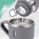 Travel Vacuum Flask 500 ml with 3 Cups, Stainless Steel Thermal Set, Grey