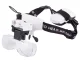 Watchmaker Magnifier Glasses with 2 LED and 5 Interchangeable Lenses, Black/White