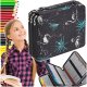 School Pencil Case Organizer with 4 Flaps, Flamingo