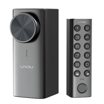 Smart Door Lock with Fingerprint Recognition, Black