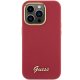 Guess Silicone Script Metal Logo & Frame case for iPhone 15 Pro Max - red