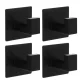 Self-Adhesive Towel Hooks Ruhhy 24649, No Drilling, Set of 4, Black