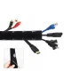 Maclean MCTV-672 Neoprene Cable Organizer, 110mm x 2m, Black/White