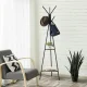 Leobert Freestanding Coat Rack with 2 Shelves, Black/Brown