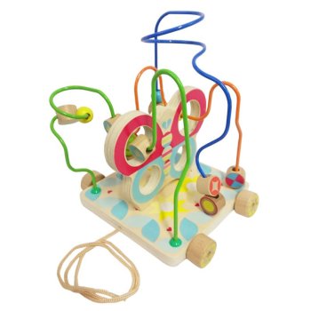 Lucy & Leo LL159 Wooden Bead Maze Pull Along Toy, Butterfly