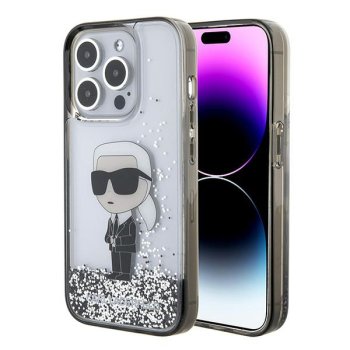 Karl Lagerfeld Liquid Glitter Ikonik Phone Case Cover iPhone 15 Pro Max - transparent