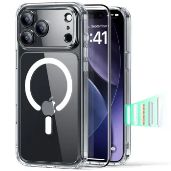 ESR Classic Hybrid MagSafe Case & Tempered Glass for iPhone 17 Pro, Clear